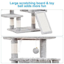 Cat Tree Tower Condo Hammocks Cat Scratching Posts Large Bed House Cozy Cave Light Basket Sisal Ball Toy Sturdy Stable Climbing