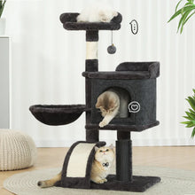 HOOPET 36.6 Inch Tree Cat Climbing Frame Multi-Level Cat Litter Stable Non-Shaking Cat Tower with Sisal Scratching Post Hammock