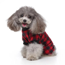 Pet Christmas Pajamas Red Black Buffalo Plaid Jumpsuit Dog Cat Soft Winter Clothes Puppy Doggie Checkered Sweater Apparel