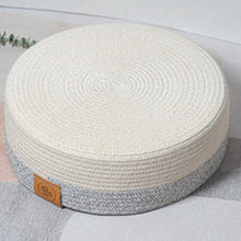 Woven Cat Bed Basket Stylish Cotton Rope Kitten Nest Cotton Rope Woven Cat Bed Basket Pet Sleeping Mat Scratcher For Kitten And