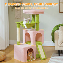 Multi-Level Cat Tree with 2 Cozy Condos, Hammock, Cat Scratching Pad, Large Cat Tower, Cat Scratching Post for Indoor, Cat House