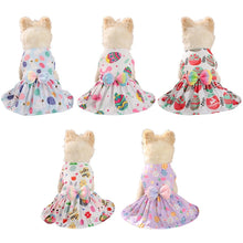 Easter Eggs Dog Dress for Small Dogs Girl Pink Puppy Dresses Dog Clothes Holiday Pet Costume Spring Summer Cat Apparels Cute