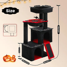 Multi-Level Cat Tree with 2 Cozy Condos, Hammock, Cat Scratching Pad, Large Cat Tower, Cat Scratching Post for Indoor, Cat House