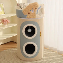 Multi-layer bear mailbox, cat scratching board,Removable three-layer cat nest Multi-layer cat tree hole Winter warm pet nest