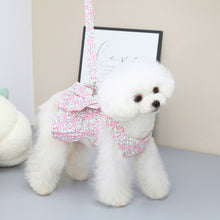 Dog Harness Vest Leash Set Floral Puppy Dress Clothes For Small Dogs Skirt Perro Adjustable Pets Clothing Chihuahua Bulldog