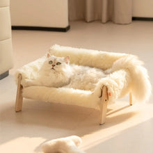 Mewoofun Soft Cat Pads Wooden Pet Bed With Plush for Cats and  Litter Small Dogs Pet Nest Four Seasons Cat Dog sofa Pet Supplies