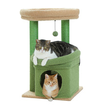 H68cm Small Cat Tree Condo for Indoor Hanging Ball Tower Large Top Perch Warm Cozy Home Sisal Scratching Post rascadores de gato