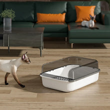 Cat Litter Box Semi-closed Plastic Sand Box for Cats Pets Toilet Anti Splash Cat Tray Bedpan Cat Toilet Cleaning Basin Supplies