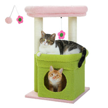 H68cm Small Cat Tree Condo for Indoor Hanging Ball Tower Large Top Perch Warm Cozy Home Sisal Scratching Post rascadores de gato