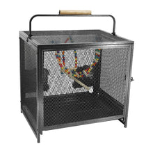 Heavy Duty Wrought Iron Bird Cage Travel Carrier Cage with Handle Wooden Perch for Parrots Canaries Budgies Lovebirds Cockatiels