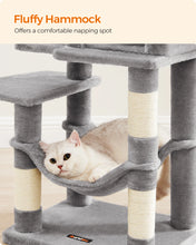 Feandrea Cat Tree, 44.1-Inch Cat Tower for Indoor Cats, Multi-Level Cat Condo with 4 Scratching Posts, 2 Perches, Hammock,Cave
