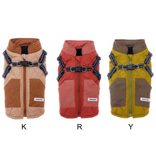 Winter Dog Jacket With Harness Zippered Dog Apparel for Cold Weather Warm Puppy Vest Coat Padded Pet Warm Jacket with Pocket