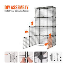 VEVOR Large Cat Cage Detachable Metal Wire Cat Enclosure with Front Doors Hammock Ramp ladders Crate Exercise Place for Cat