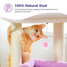 H68cm Small Cat Tree Condo for Indoor Hanging Ball Tower Large Top Perch Warm Cozy Home Sisal Scratching Post rascadores de gato