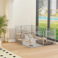 Ex-large Whelping Playpen Clear Acrylic Dog Playpen Exercise Fence with Waterproof Fertility Pad for Pets