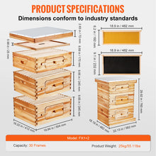SucceBuy Bee Hive Deep Box Starter Kit 100% Beeswax Coated Natural Cedar Wood Langstroth Beehive Kit Transparent Acrylic
