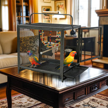 Portable  Bird Cage Playpen Travel Carrier Cage with Hammock Toy Removable Tray