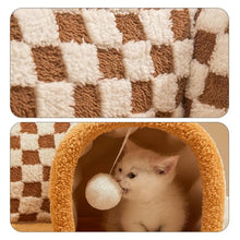 Large Cat Tunnel Bed 2 In 1 Cat Bed Cave With Plush Ball Tunnel Cat Nest Cushion Cat Toy For Kitten Puppy Cat Ferret Cat Bed Can