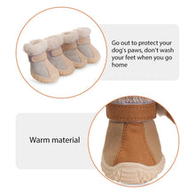 Warm Dog Snow Boots Winter Dog Shoes for Small Medium Dogs Puppies Dog Boots Paw Protectors with Anti-Slip Sole and Plush Lining