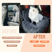 Dog Car Seat for Large Dogs, Two Dogs Car Back Seats, Travel Pet Booster Belt, Washable Long Plush Safety Car Sofa Pet Supplies