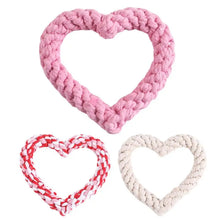 Small Cotton Rope Dog Chew Toy Creative Heart Shaped Pet Chew Toy Bite-resistant Fun Cat Training Teething Toy Pet Supplies