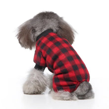 Pet Christmas Pajamas Red Black Buffalo Plaid Jumpsuit Dog Cat Soft Winter Clothes Puppy Doggie Checkered Sweater Apparel