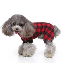 Pet Christmas Pajamas Red Black Buffalo Plaid Jumpsuit Dog Cat Soft Winter Clothes Puppy Doggie Checkered Sweater Apparel