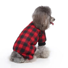 Pet Christmas Pajamas Red Black Buffalo Plaid Jumpsuit Dog Cat Soft Winter Clothes Puppy Doggie Checkered Sweater Apparel