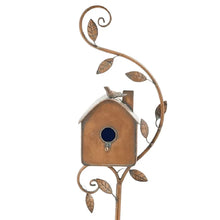 Birdhouse Garden Stakes Outdoor Decor Metal Bird House Art Crafts Bird Feeders Miniatures for Outdoor Garden Decorations