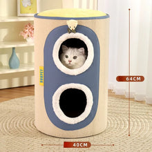 Multi-layer bear mailbox, cat scratching board,Removable three-layer cat nest Multi-layer cat tree hole Winter warm pet nest
