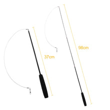Cat Teaser Wands Three-section Telescopic Fishing Pole Wand Kitten Funny Catcher Teaser Stick Rod Interactive Stick Teaser Toys