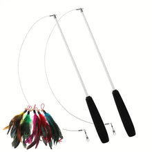 Cat Teaser Wands Three-section Telescopic Fishing Pole Wand Kitten Funny Catcher Teaser Stick Rod Interactive Stick Teaser Toys