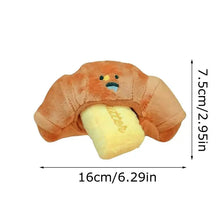 Hiddening Food Sniffing Toy Interactive Dog Chew Toy Croissant Bread Squeaking Sound Plush Toys Pets Exercise Supplies