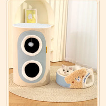 Multi-layer bear mailbox, cat scratching board,Removable three-layer cat nest Multi-layer cat tree hole Winter warm pet nest