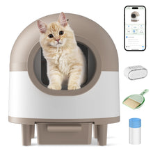 Self Cleaning Cat Litter Box 68L Automatic Cat Litter Box For 1.5-8kg Cat w/ Trash Bag & Litter Mat Smart Cat Toilet App Control