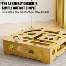 Cat Puzzle Toy Cat Toys Puzzle Wood Box with Feather and Balls Indoor Sports Entertainment Hunting Cat Toys for Indoor Cats