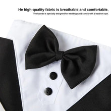 Dogs Tuxedo Wedding Party Suit Dog Formal Tuxedo with Bow Tie and Traction Rope Dog Outfit Wedding Attire Dog Tuxedo for Puppy