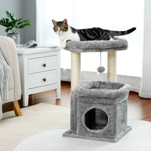 H68cm Small Cat Tree Condo for Indoor Hanging Ball Tower Large Top Perch Warm Cozy Home Sisal Scratching Post rascadores de gato