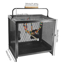 Portable Bird Cage Travel Carrier Cage Playpen with Hammock Toy Removable Tray
