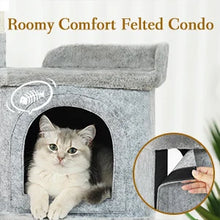 HOOPET 36.6 Inch Tree Cat Climbing Frame Multi-Level Cat Litter Stable Non-Shaking Cat Tower with Sisal Scratching Post Hammock