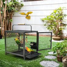 Portable  Bird Cage Playpen Travel Carrier Cage with Hammock Toy Removable Tray