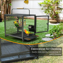 Portable  Bird Cage Playpen Travel Carrier Cage with Hammock Toy Removable Tray