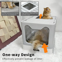 Enclosed Stainless Steel Cat Litter Box with Lid Scoop Large Litter Box Covered Top Entry Litter Pan High Sided Easy Cleaning