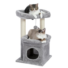 H68cm Small Cat Tree Condo for Indoor Hanging Ball Tower Large Top Perch Warm Cozy Home Sisal Scratching Post rascadores de gato