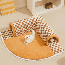 Large Cat Tunnel Bed 2 In 1 Cat Bed Cave With Plush Ball Tunnel Cat Nest Cushion Cat Toy For Kitten Puppy Cat Ferret Cat Bed Can