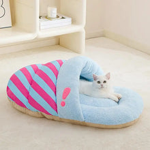 Winter Cat Cave Bed Plush Slippers Cat Sleeping House Semi-Enclosed Design Pet Sleeping Tool For Dogs Cats Rabbits And Other