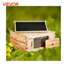 SucceBuy Bee Hive Deep Box Starter Kit 100% Beeswax Coated Natural Cedar Wood Langstroth Beehive Kit Transparent Acrylic