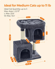 Feandrea Cat Tree, 29.1-Inch Cat Tower, M, Cat Condo for Medium Cats up to 11 lb, Large Cat Perch, 2 Cat Caves, Scratching Post