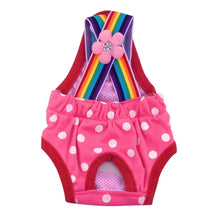 Pet Dog Diaper Sanitary Pantie Reusable Puppy Sanitary Pans Polka-Dot Rainbow Dog Underwear Diaper for Female Dogs Heat Period
