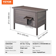 VEVOR Outdoor Cat House Weatherproof, Feral Cat Shelter for Cats Outdoor Wooden Cat Rabbit House with All-Round Foam Insulated